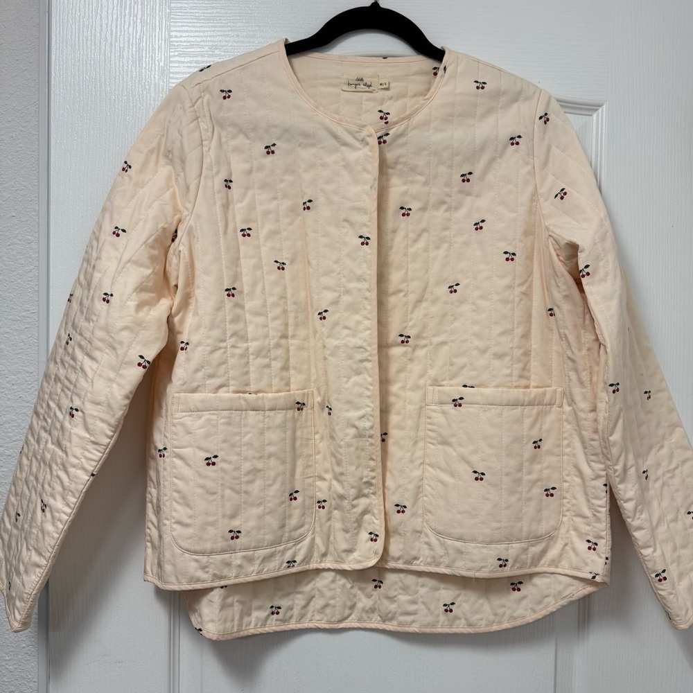 New Quilted Cotton Women’s Jacket with Cherry Print, M/L size